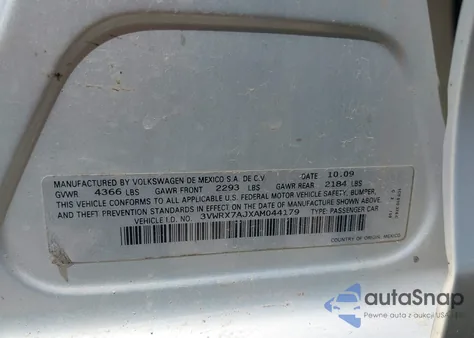 2010 Volkswagen Jetta Se from USA, damaged, VIN 3VWRX7AJXAM044179